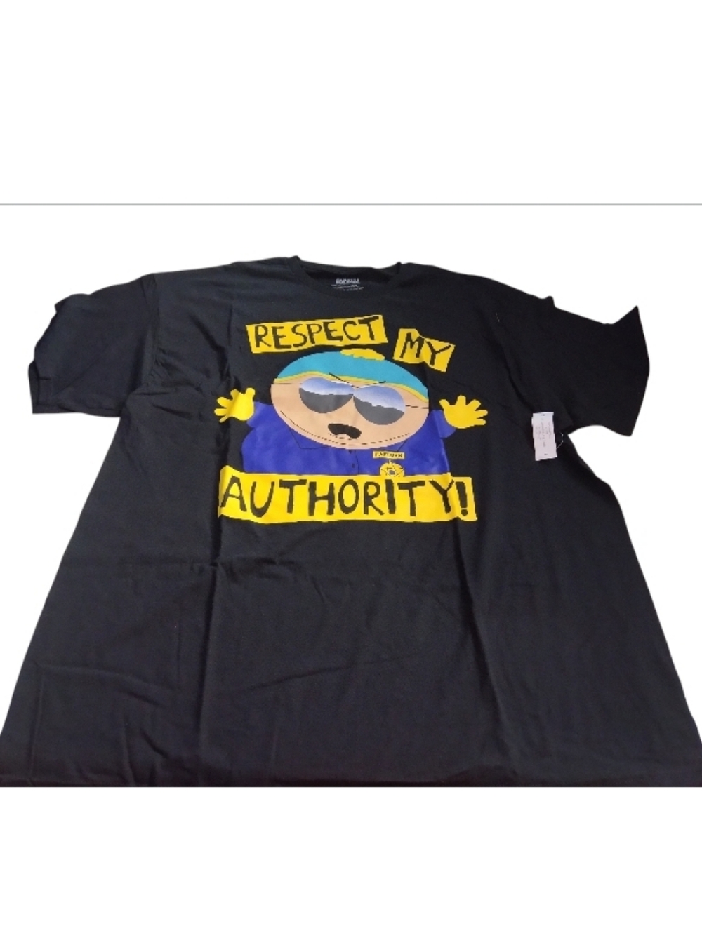 South Park Men's Cartman Graphic Tee In  Black 'Respect My Authority' New 2XL